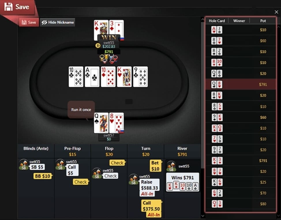 PokerCraft Hand Moments and Histories